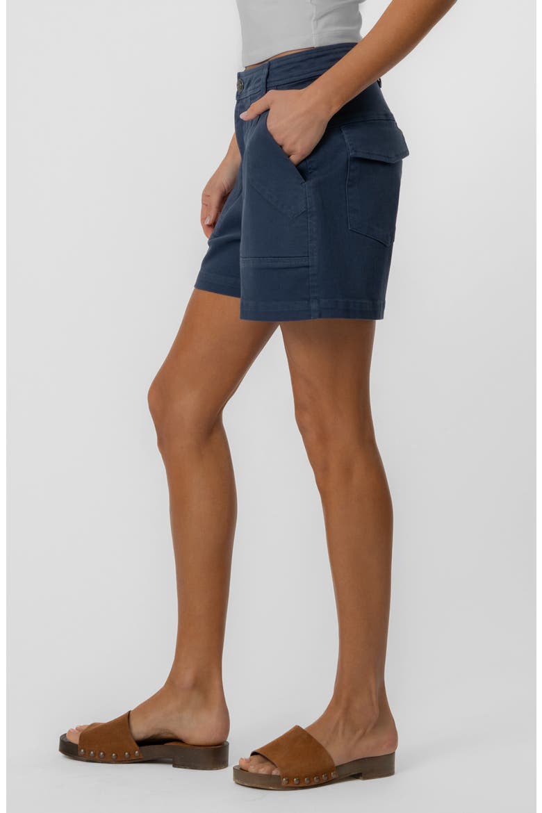 Ashton High Waist Twill Utility Shorts, Alternate, color, NAVY