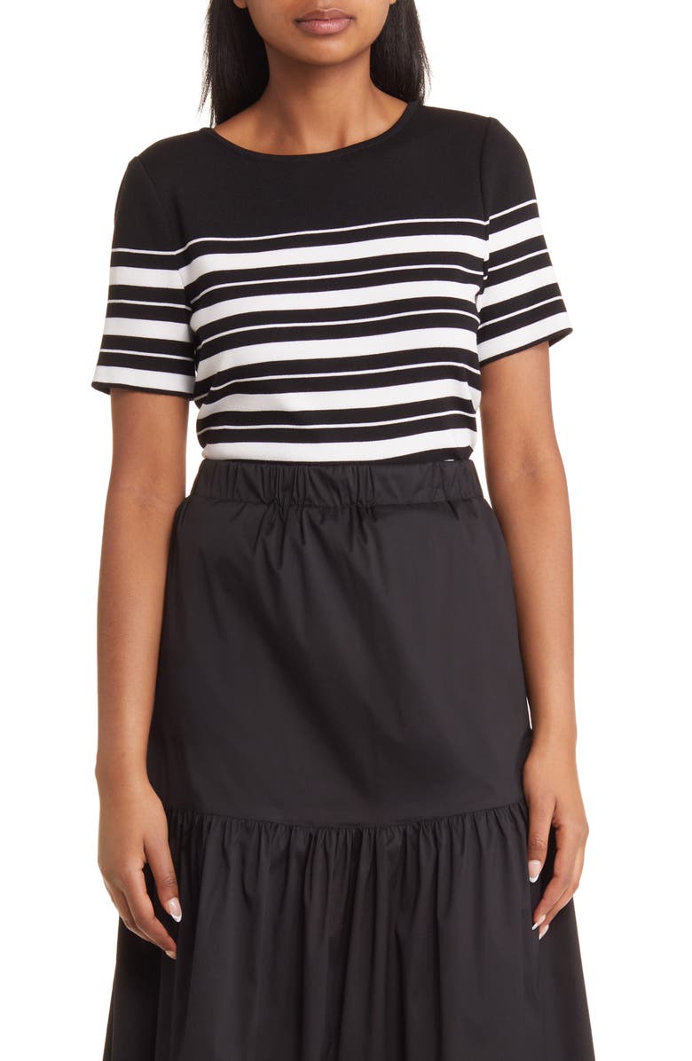 Misook Stripe Soft Knit T-Shirt, Main, color,