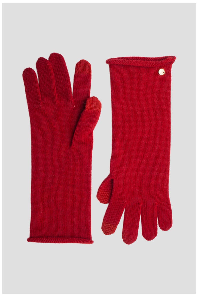Luxe Knit Luxe Glove With Tech Touch, Main, color, Cinnabar