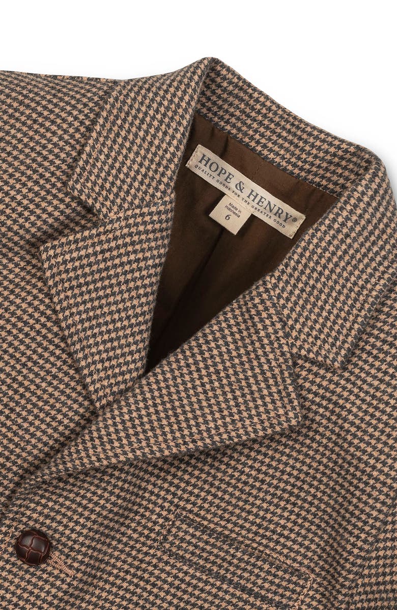 Hope & Henry Kids' Organic Brushed Cotton Suit Jacket, Alternate, color, Camel Houndstooth