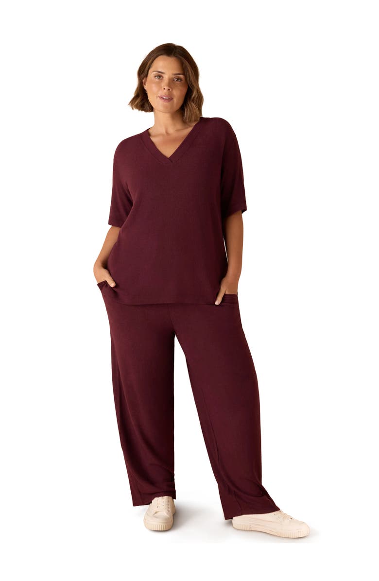 Live Unlimited V-Neck Supersoft T-Shirt, Main, color, Burgundy