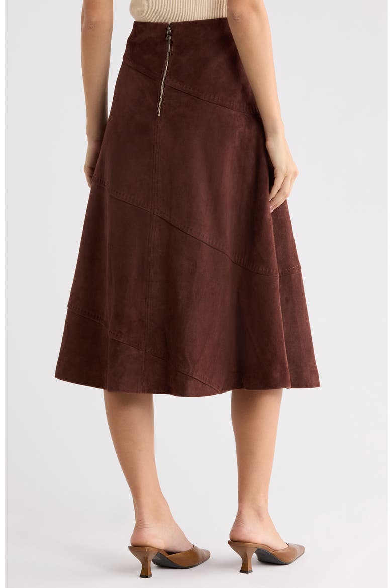 Sosie Suede Midi Skirt, Alternate, color, DARK CHOCOLATE