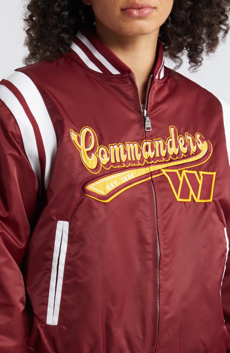 WEAR by Erin Andrews Women's WEAR by Erin Andrews Burgundy Washington Commanders Bomber Full-Zip Jacket, Alternate, color,