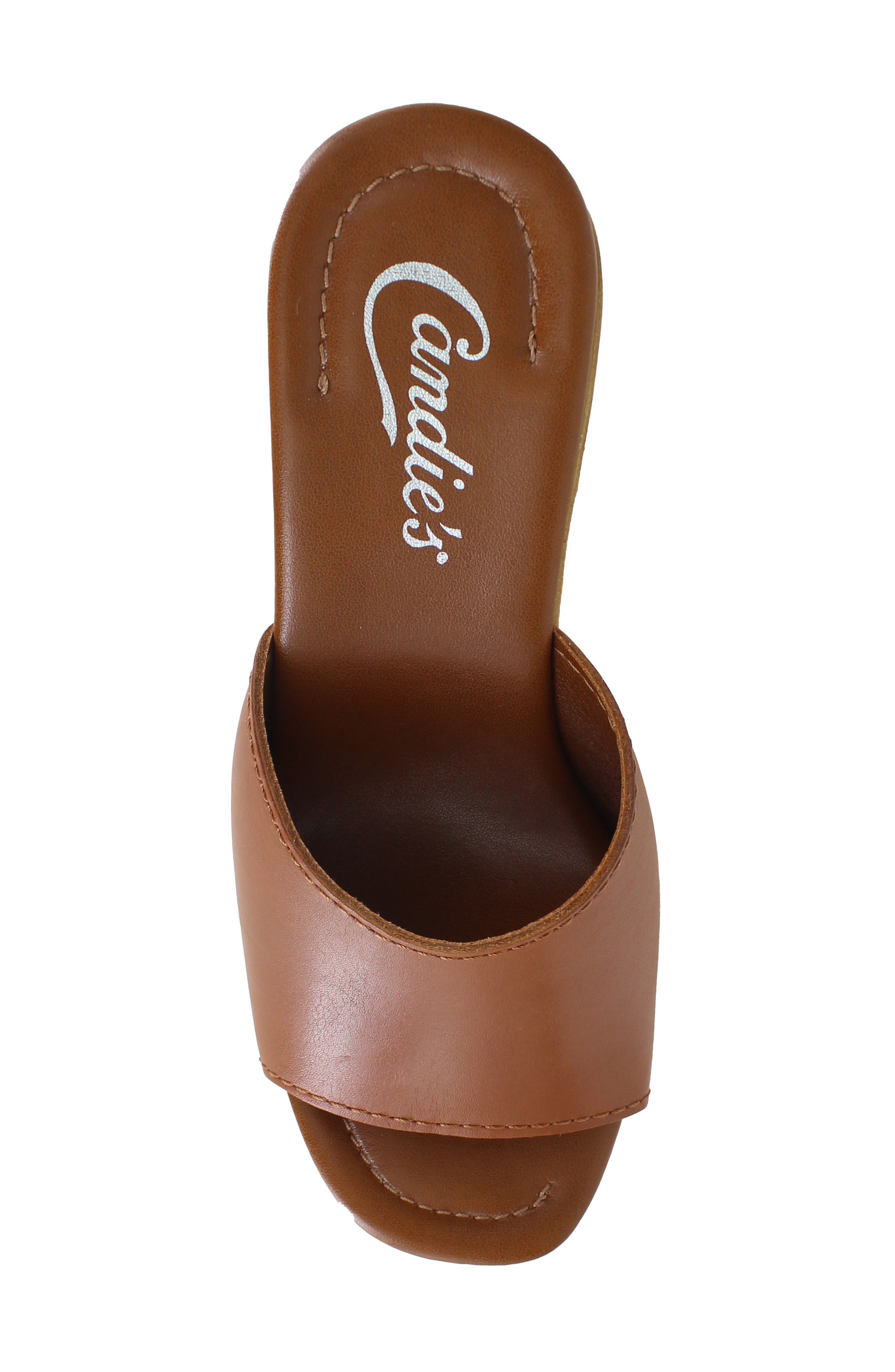 Candie's Mia Platform Slide Sandal, Alternate, color, Tan