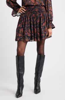 Treasure & Bond Floral Pleated Chiffon Miniskirt