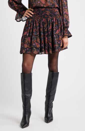 Treasure & Bond Floral Pleated Chiffon Miniskirt