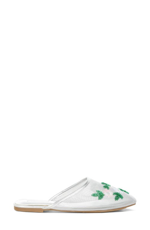 London Rag Nahra Embellished Mesh Mule In Silver