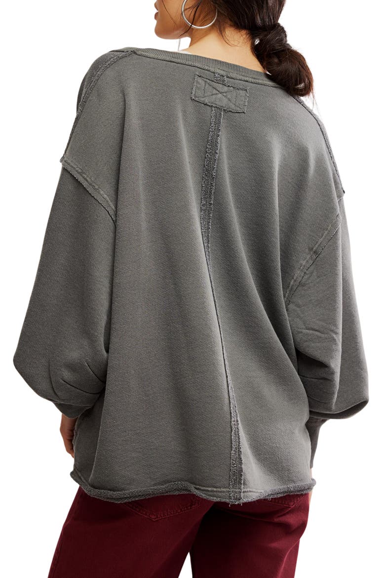 WTF Venice Oversize Cotton Blend Graphic Sweatshirt, Alternate, color, WASHED BLACK COMBO