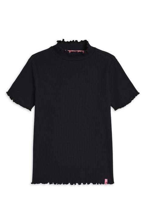 Kids' Lettuce Edge Stretch Cotton Rib T-Shirt