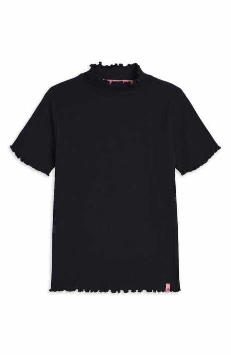 Kids' Lettuce Edge Stretch Cotton Rib T-Shirt