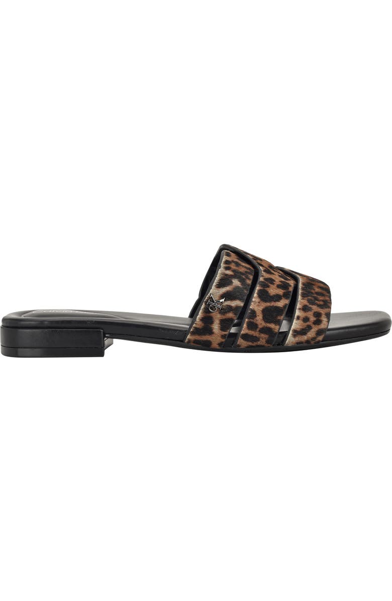 Calvin Klein Tishaly Genuine Calf Hair Slide Sandal, Alternate, color, Animal