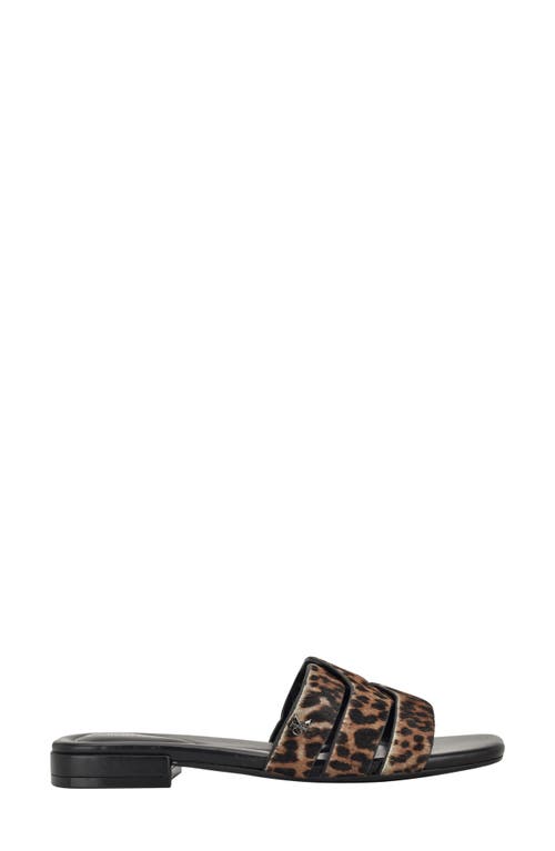 Calvin Klein Tishaly Genuine Calf Hair Slide Sandal In Multi