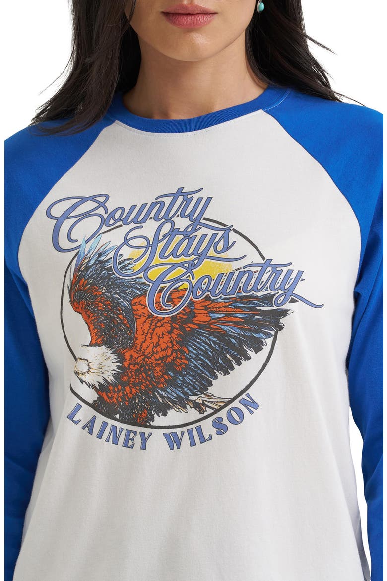 x Lainey Wilson Eagle Graphic Raglan Tee, Alternate, color, WHITE