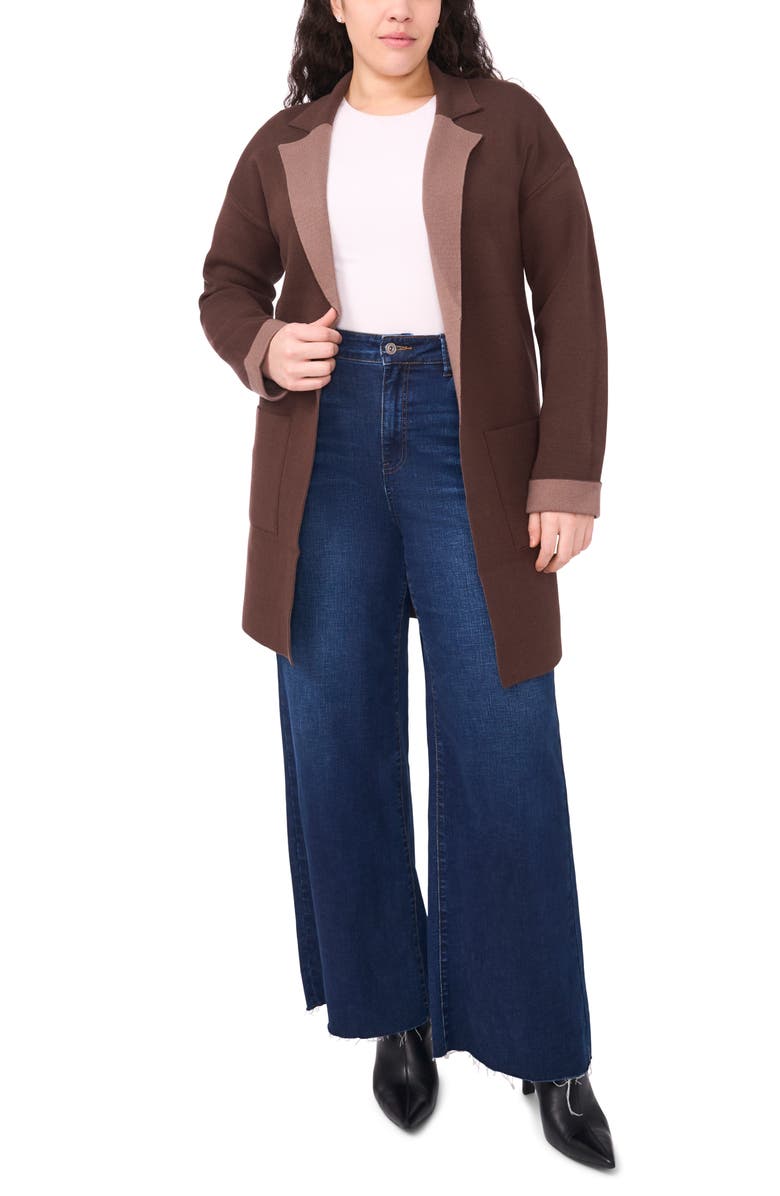 Halogen<sup>®</sup> Lapel Long Cardigan, Alternate, color, Deep Coffee