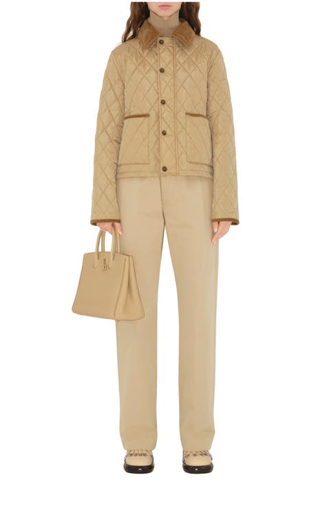 Cropped Quilted Nylon Jacket