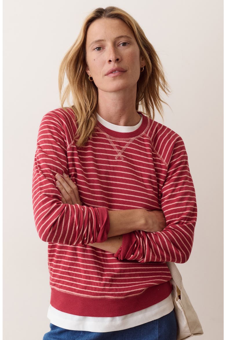 Raglan Sleeve Reversible Cotton Blend Top, Alternate, color, DUSK ROSE STRIPE