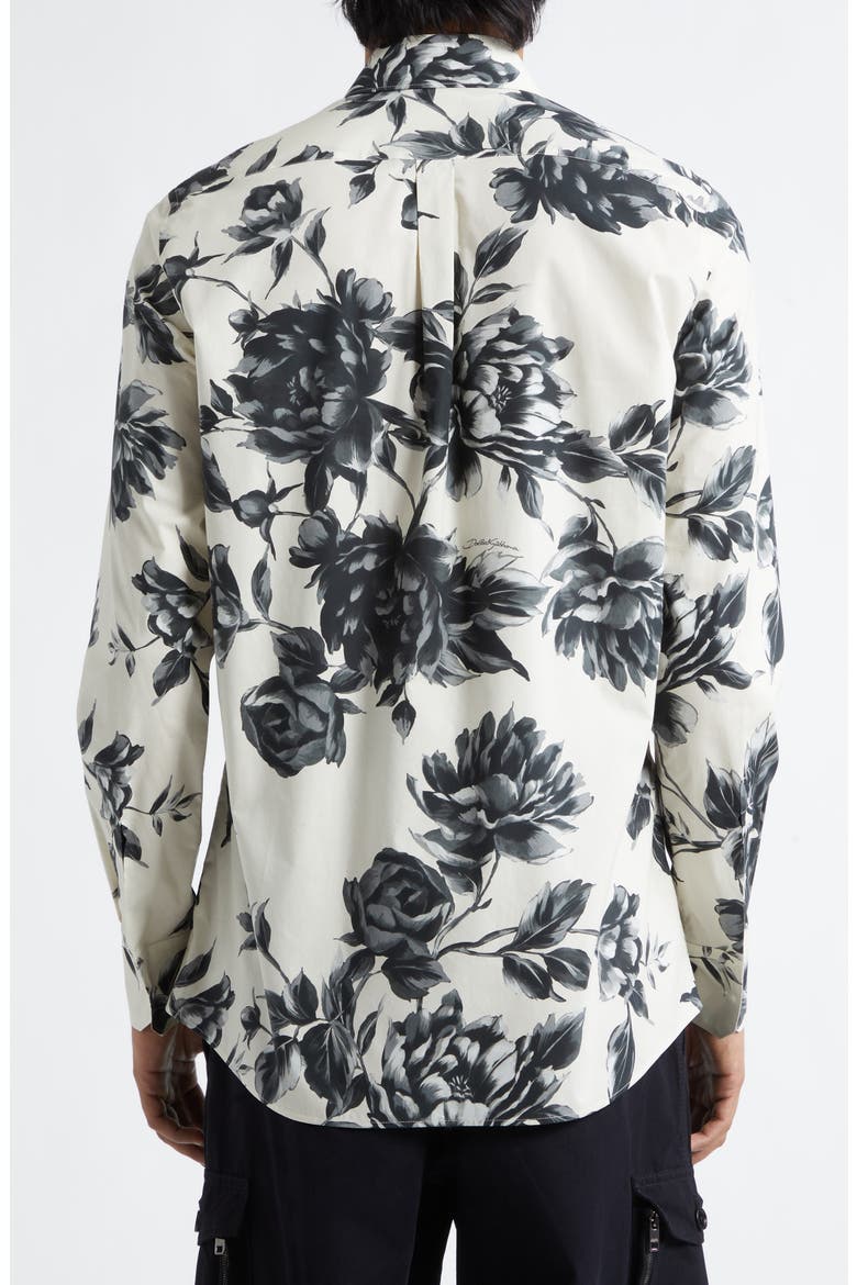 Martini Fit Floral Cotton Poplin Button-Up Shirt, Alternate, color, RAMAGE PEONIE FBEIGE