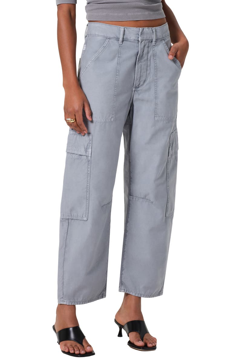 Citizens of Humanity Marcelle Low Rise Barrel Cargo Pants, Main, color, Hematite (Blue)
