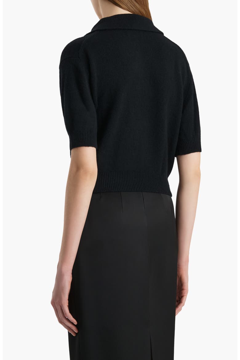 Leni Stretch Merino Wool & Cashmere Polo Sweater, Alternate, color, BLACK