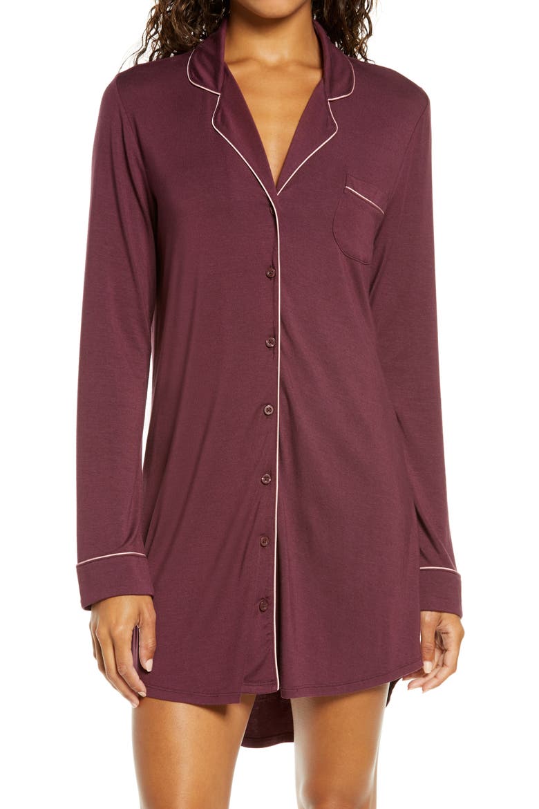 Moonlight Dream Sleep Shirt, Main, color, BURGUNDY FIG