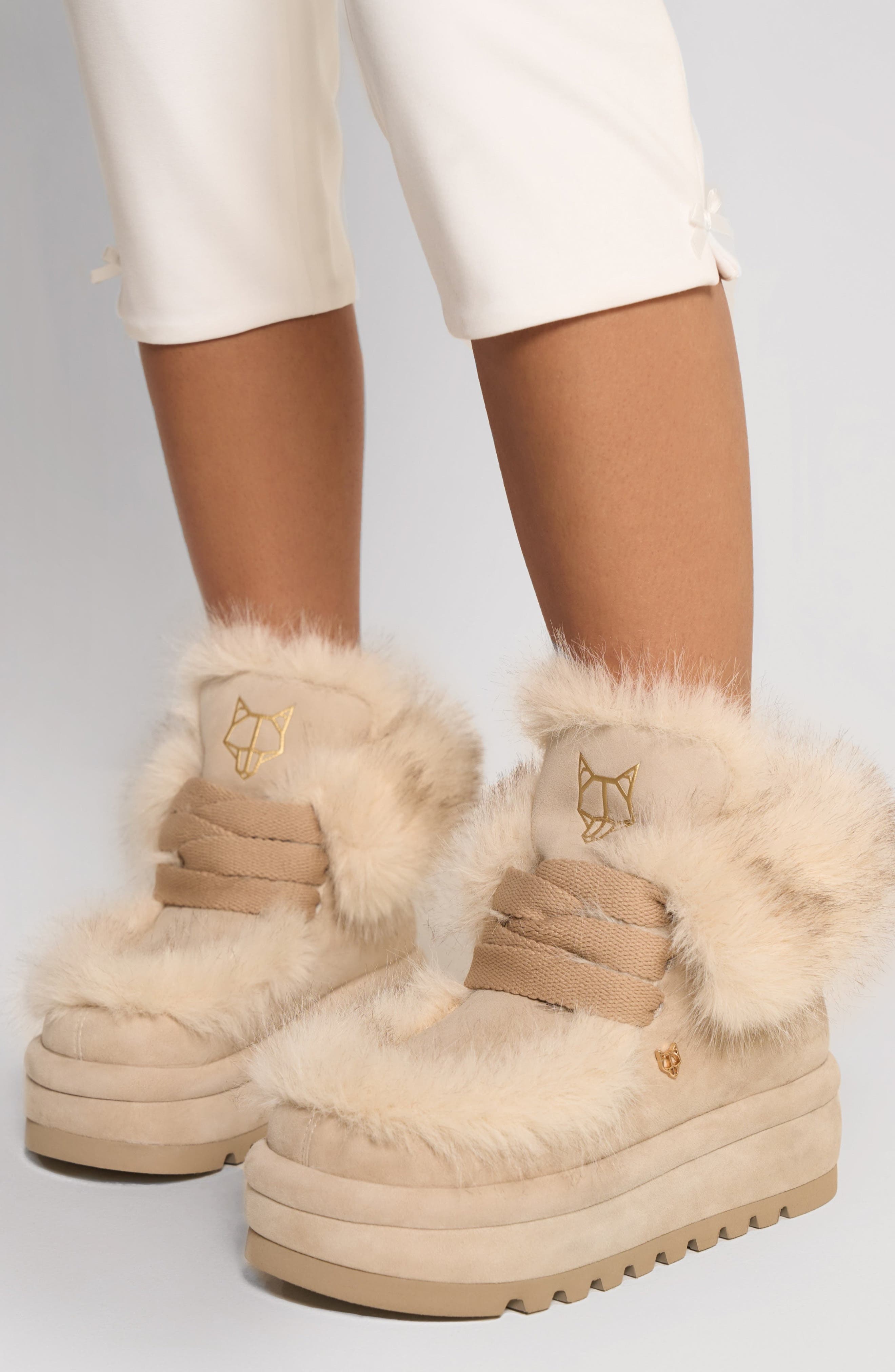 Bambi Black Suede/Shearling, Alternate, color, ICE-FAUX FUR/SUEDE