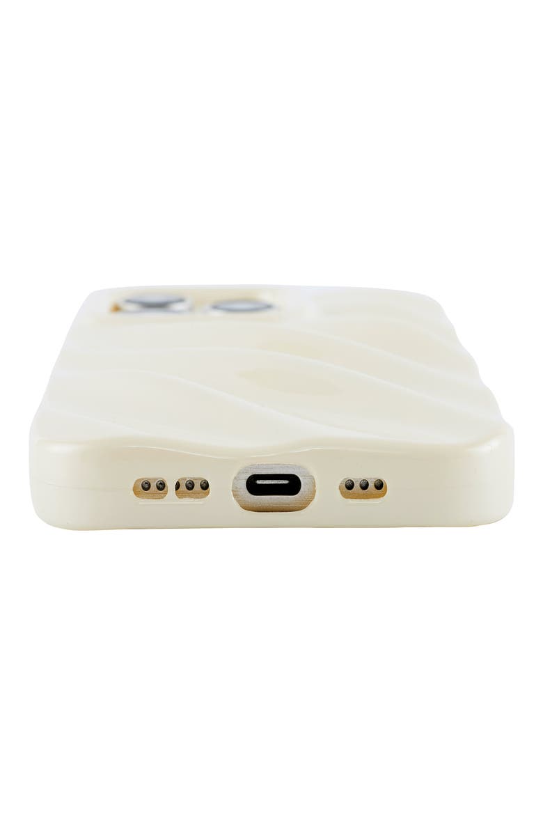 Silk Look Wavy iPhone 14 Pro Case, Alternate, color, CREAM