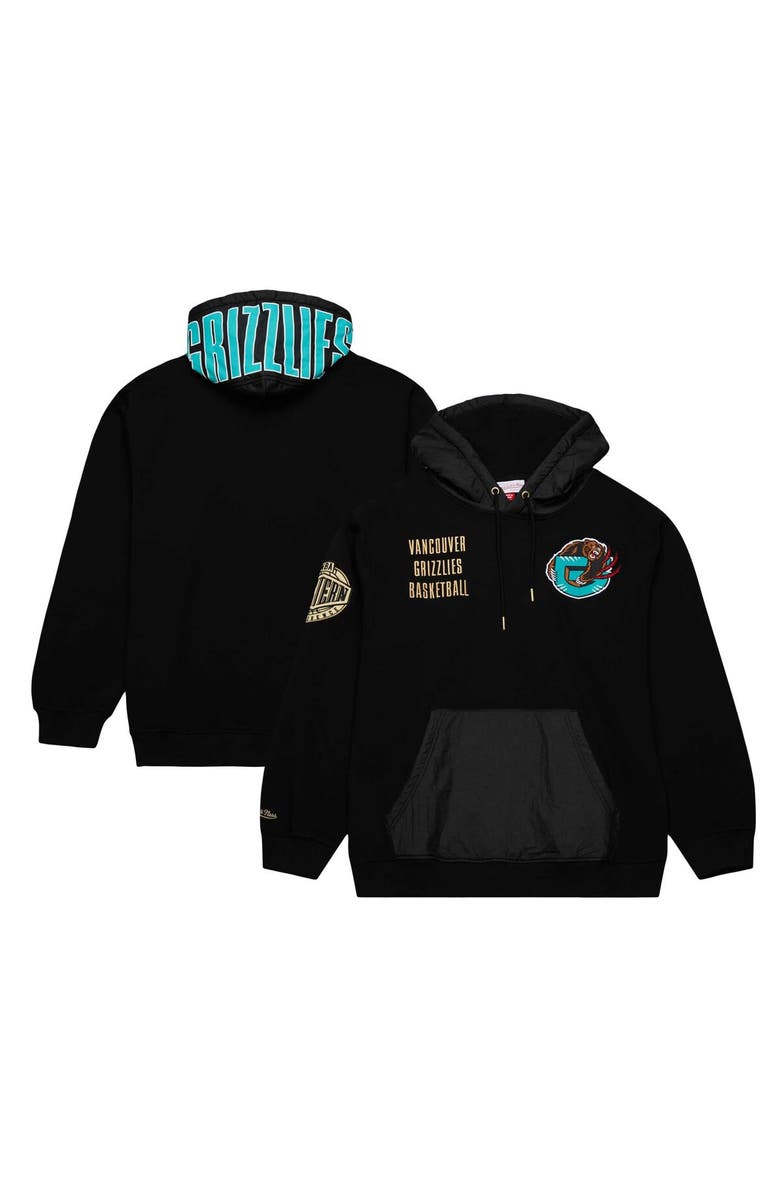 Mitchell & Ness Men's Mitchell & Ness Black Vancouver Grizzlies Hardwood Classics Team OG 2.0 Vintage Logo Fleece Pullover Hoodie, Main, color, 