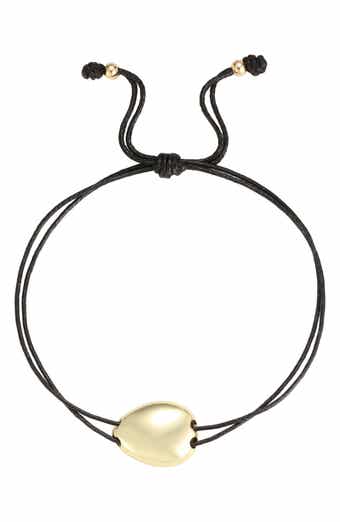 14K Gold Plated Pebble Cord Slider Bracelet