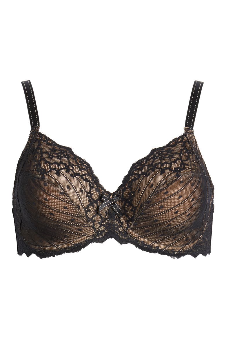 Rive Gauche Full Coverage Underwire Bra, Alternate, color, BLACK