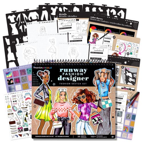 Fashion Angels Runway Fashion Designer Sketch Set Pad, 6+ in Multicolored  product