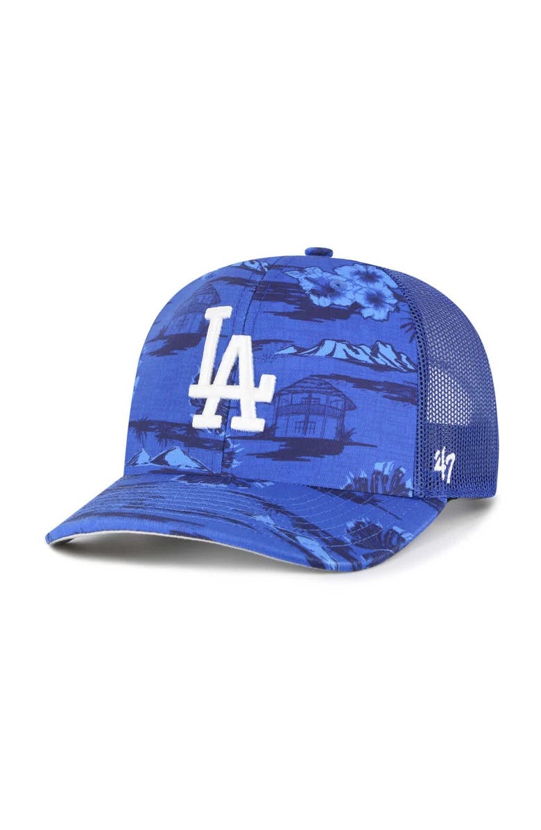 '47 Men's '47 Blue Los Angeles Dodgers Fiji Trucker Adjustable Hat, Main, color, 