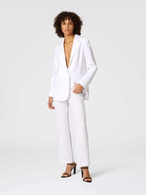 Missoni Single-breasted Blazer In Cotton And Zig Zag Viscose Tone On Tone In White
