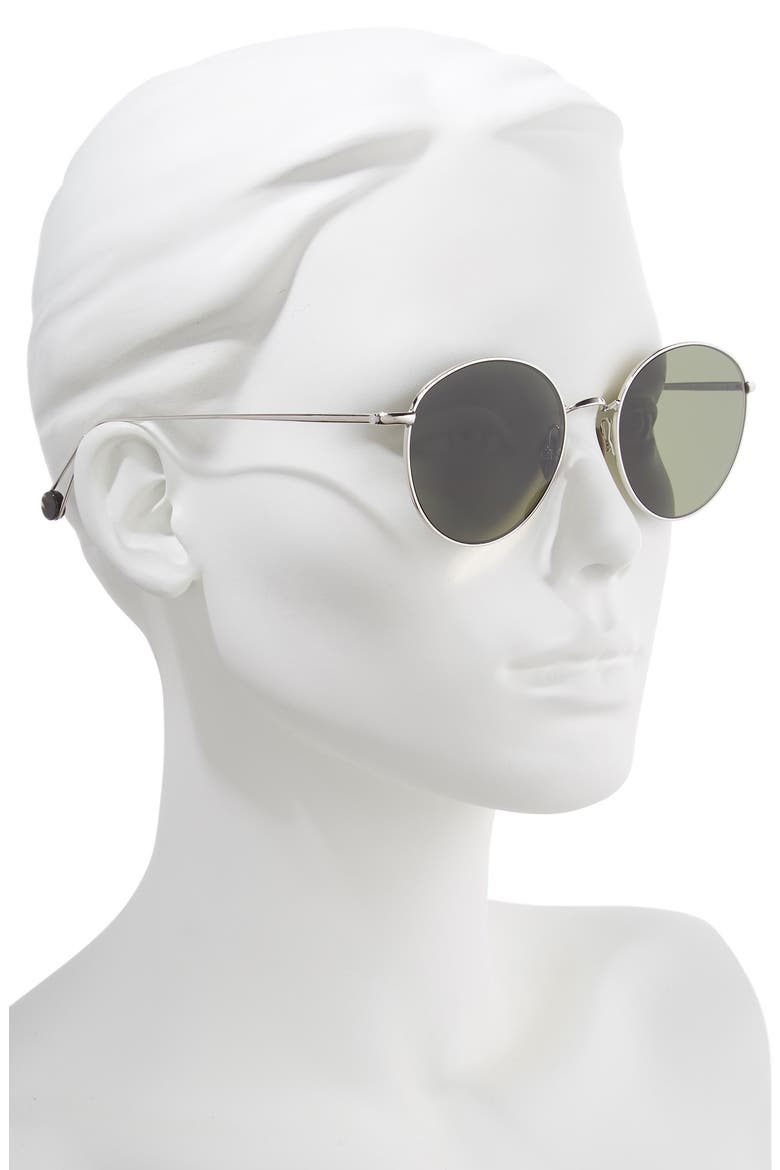 Madeleine 53mm Round Sunglasses, Alternate, color, WHITE GOLD