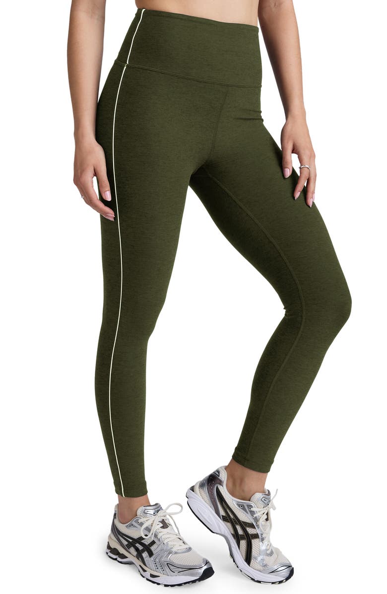 Beyond Yoga Space Dye High Waist Midi Leggings, Alternate, color, Army Green Heather