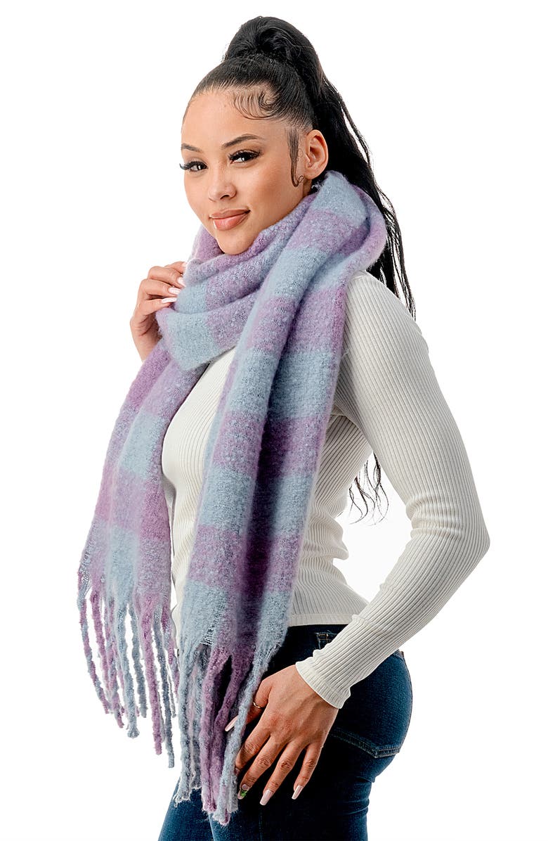 MARCUS ADLER Plaid Scarf, Alternate, color, Blue