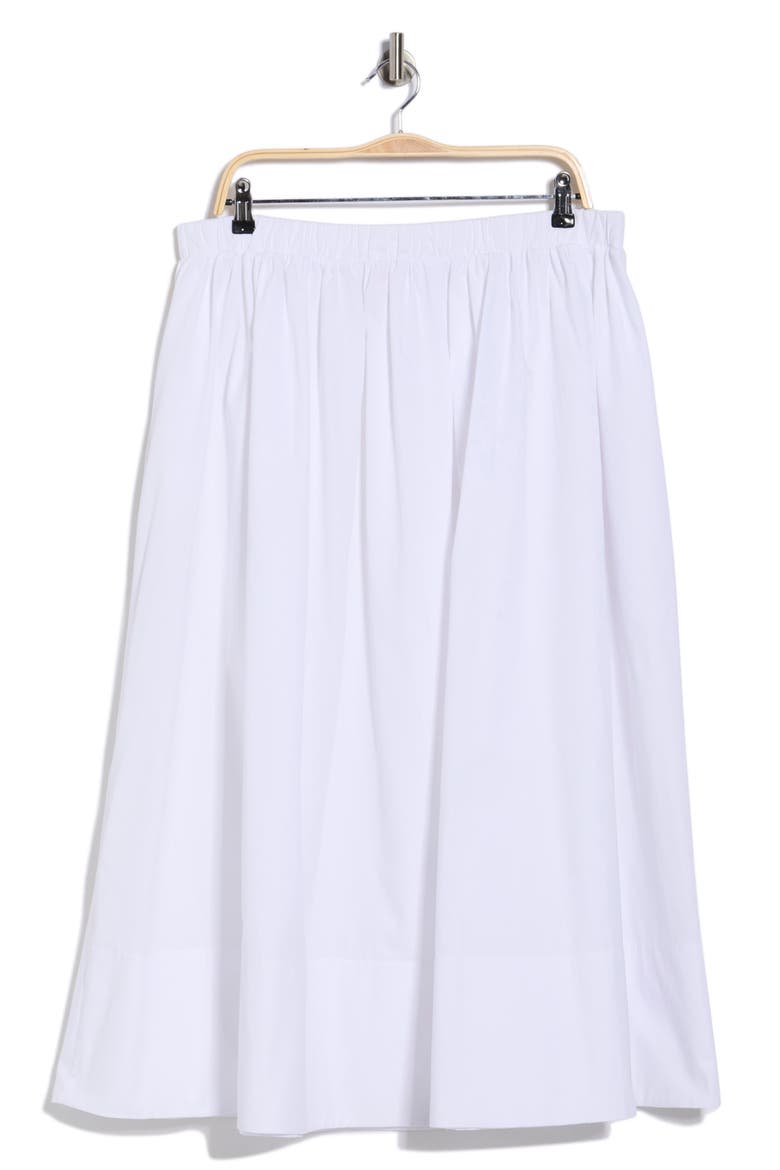 Cotton Poplin Midi Skirt, Alternate, color, WHITE