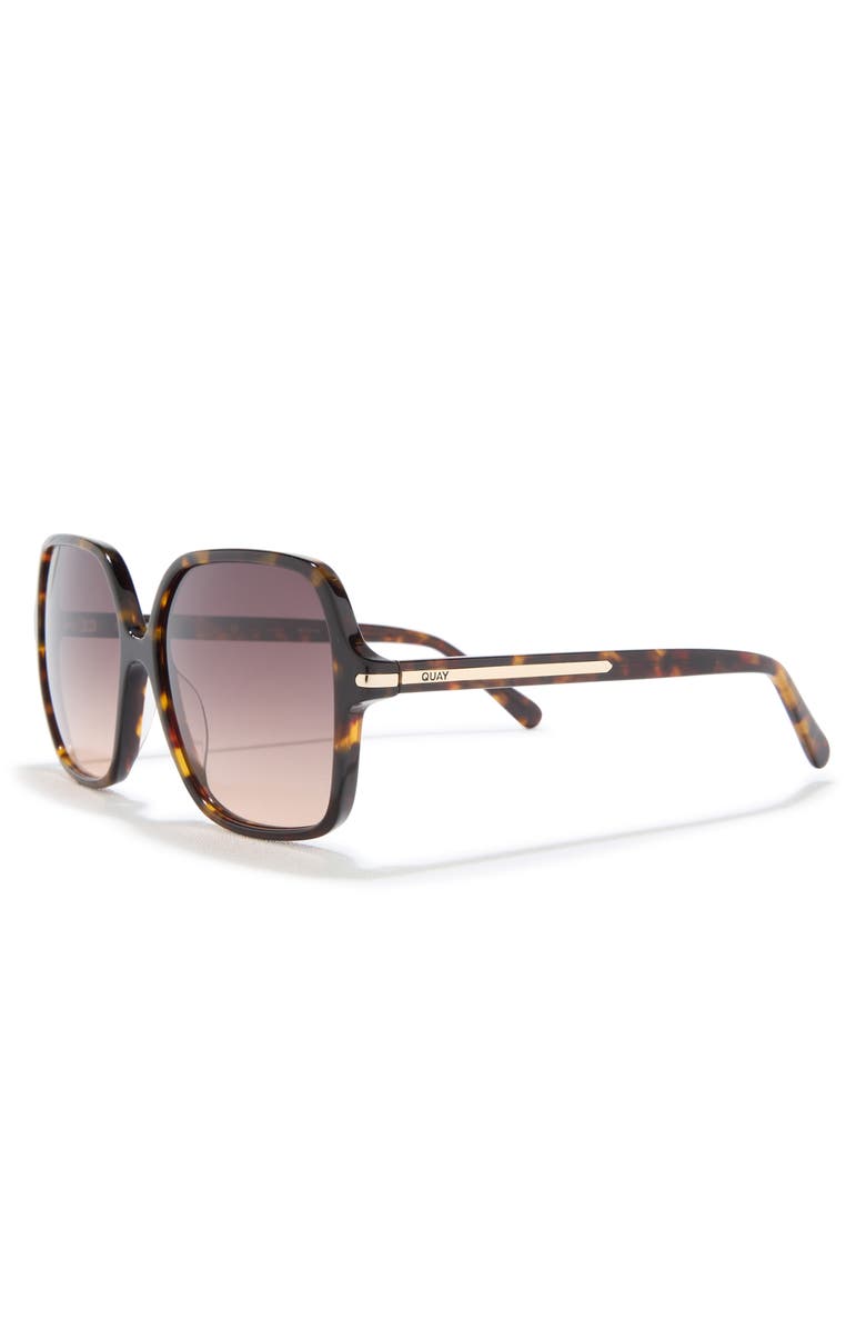 QUAY Press Tour 60mm Gradient Square Sunglasses, Alternate, color, Neutral Tort/ Dark Fawn