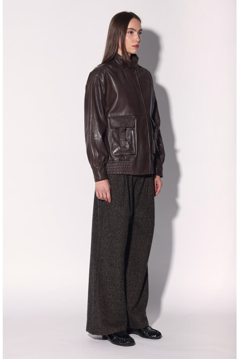 Hadlee Jacket Leather, Alternate, color, Brown