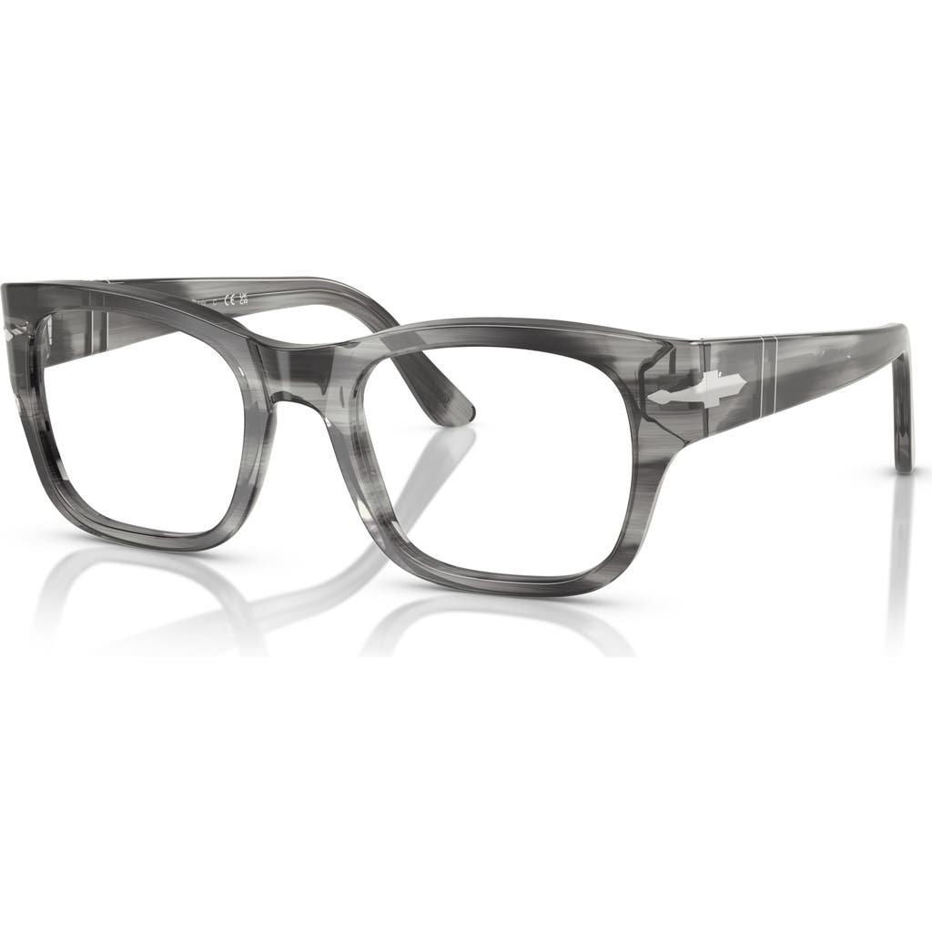 Persol 50mm Rectangle Optical Glasses In Gray