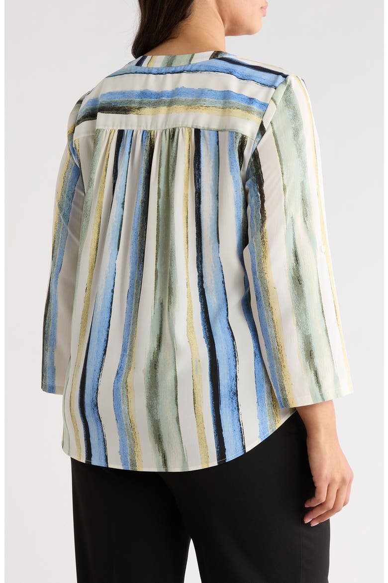 Stripe V-Neck Top, Alternate, color, WHITE DOVE MULTI