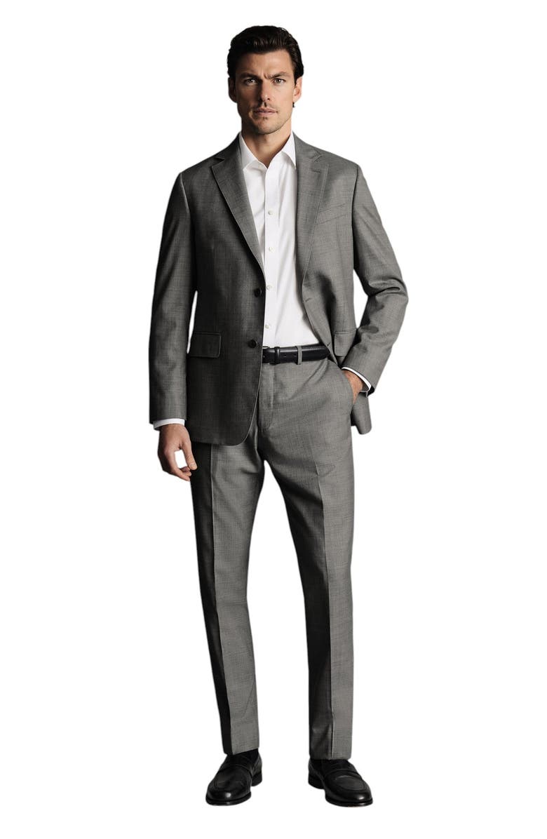 Charles Tyrwhitt Ultimate Performance Sharkskin Suit Trousers, Alternate, color, Grey