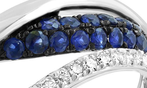 Effy Sterling Silver Blue Sapphire & Diamond Multi Band Ring In Blue