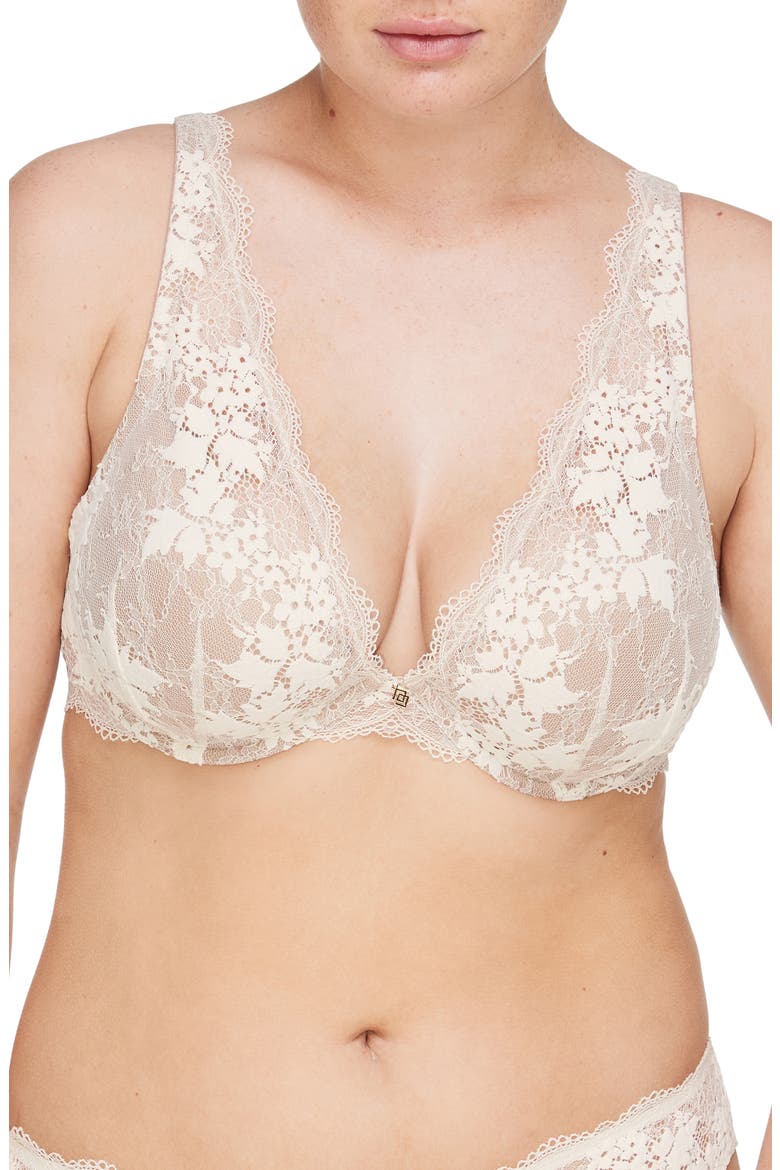 All Day Lace Uplift Plunge Underwire Bra, Main, color, SEA SALT