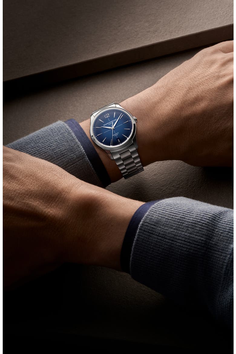 Clifton Baumatic Bracelet Watch, 39mm, Alternate, color, BLUE