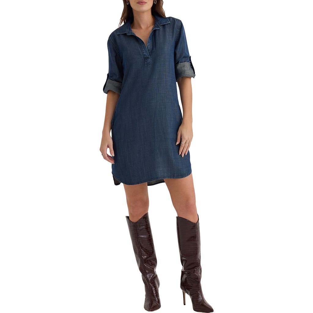 Bella Dahl Denim Mini Shirtdress In Blue