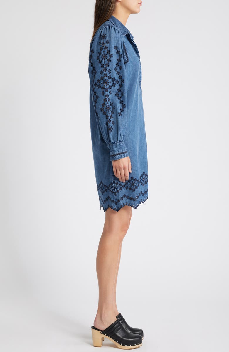 Rails Fernanda Long Sleeve Denim Dress, Alternate, color, 