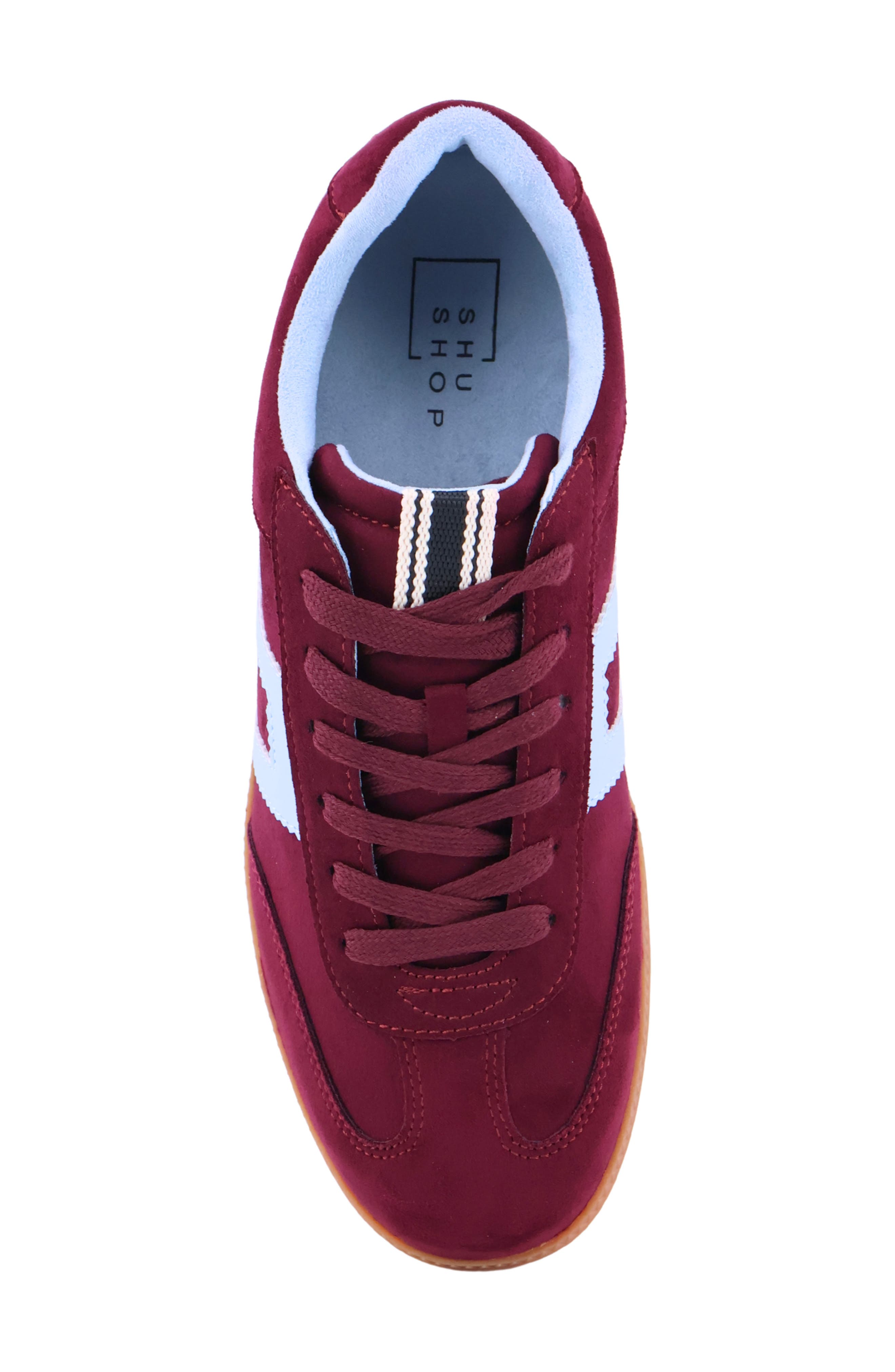 Saffron Sneaker, Alternate, color, BURGUNDY