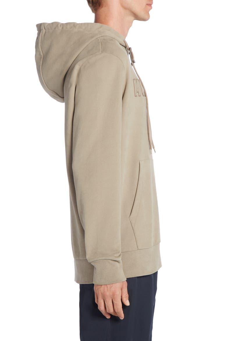 Logo Appliqué Cotton Hoodie, Alternate, color, MUD BROWN