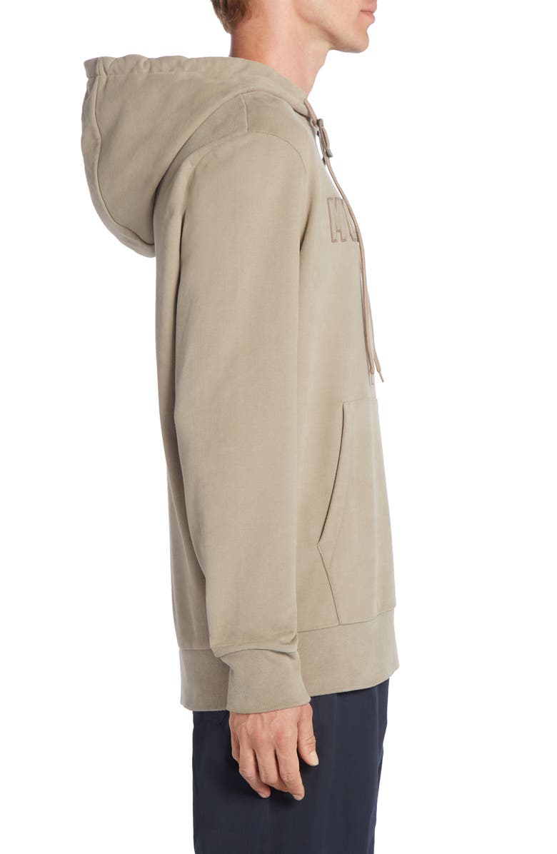 Moncler Logo Appliqué Cotton Hoodie, Alternate, color,