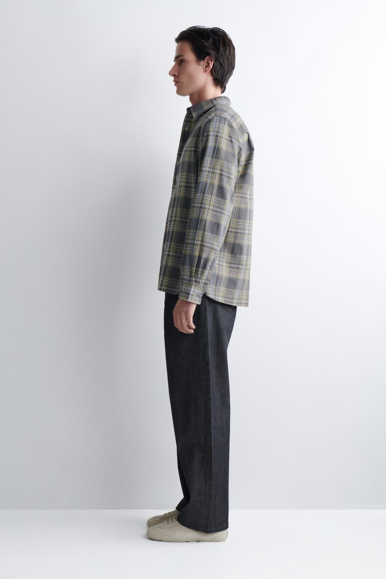 Checked Cotton-Twill Shirt, Alternate, color, GRAY / BROWN / CHECKED